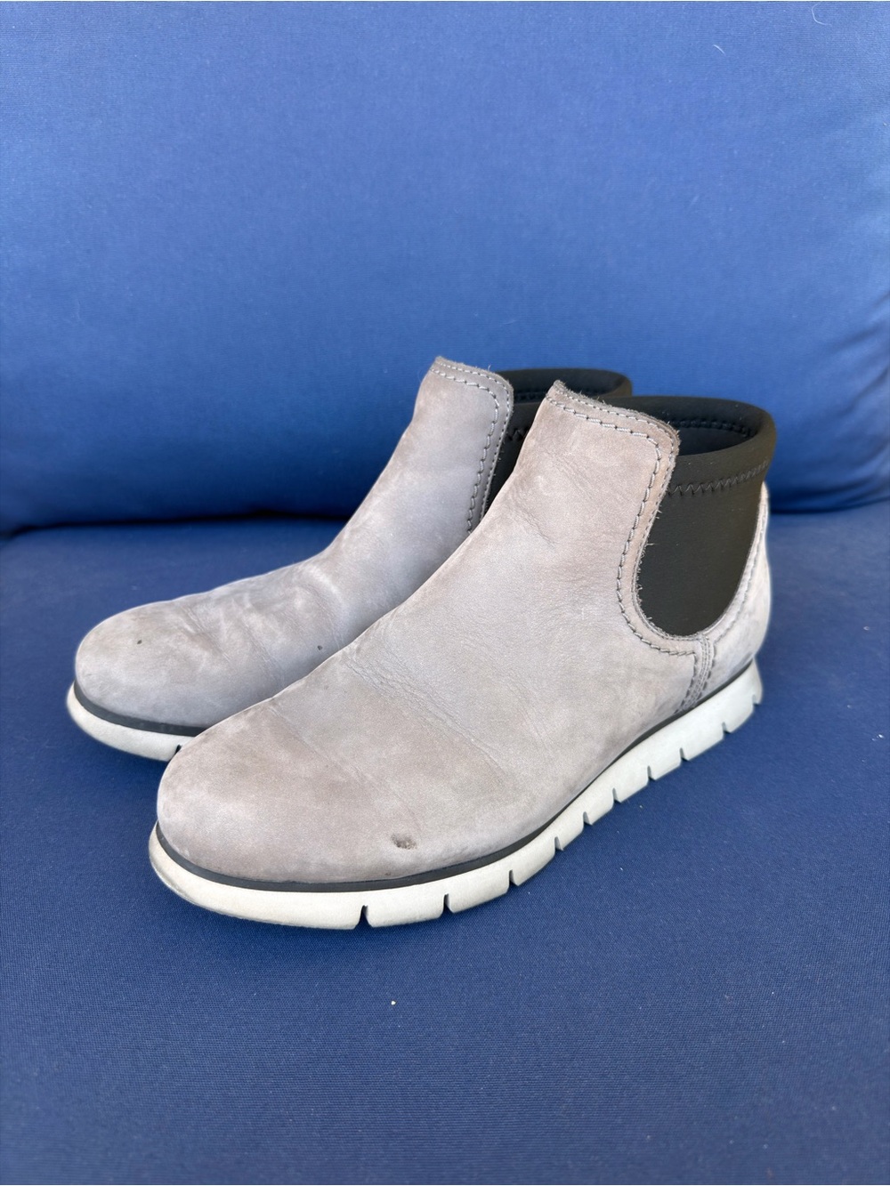Samuel Hubbard SamSport Chelsea Ankle Boots Women 8 Gray Leather Comfort Pull On
